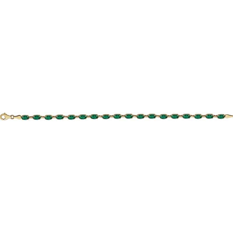 Curata 14k Yellow Gold Emerald Bracelet