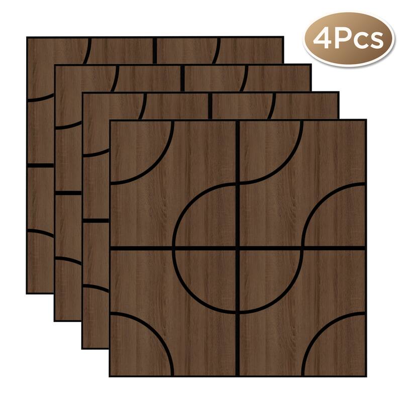 23.6" x 23.6" Wood Acoustic Wall Panels for Ceiling and Wall Decor, 4-Pack (15 sq ft)