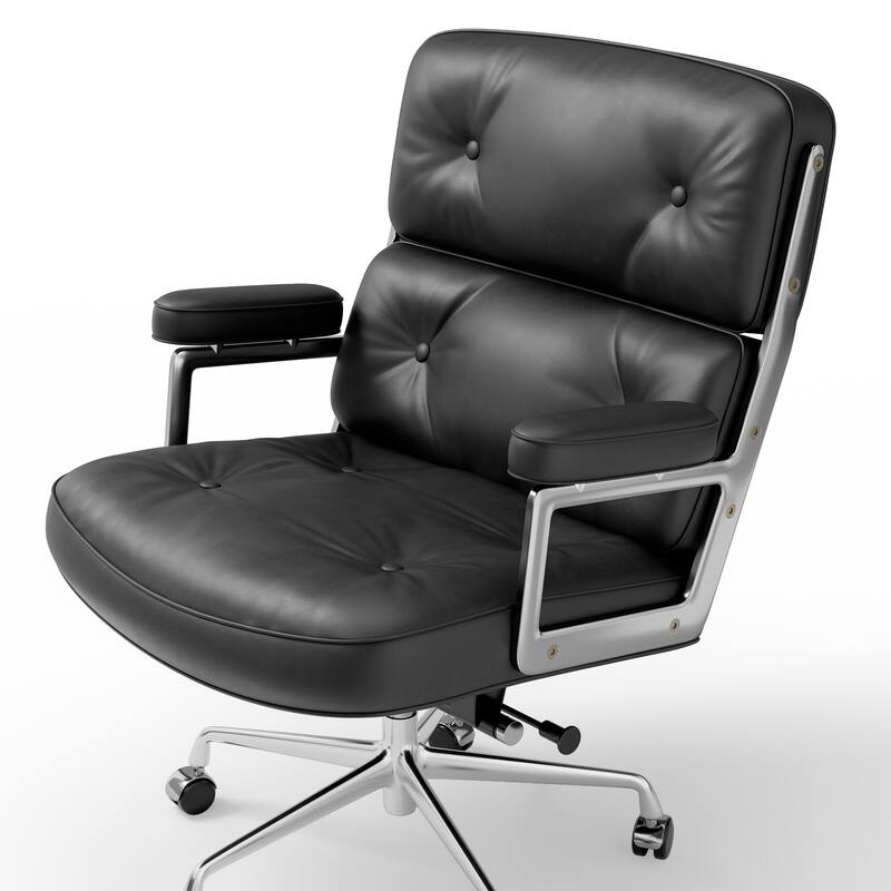Mid-Back Ergonomic Executive Lobby Chair with Lumbar Support - N/A