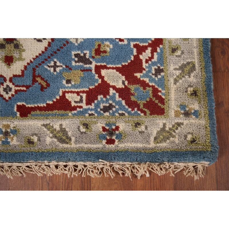 Blue Kazak Oriental Runner Rug Hand-Knotted Wool Carpet - 2'8"x 8'2"