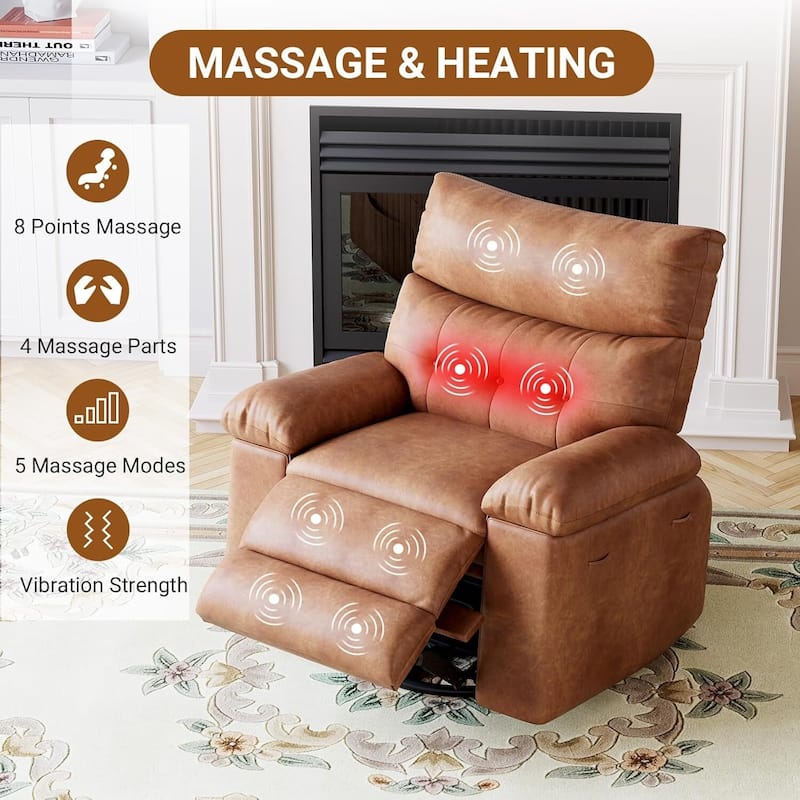 Oversized Recliner Sofa Chair with Massage for Living Room Bedroom