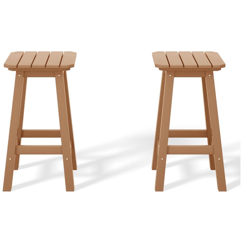 Laguna Hdpe All Weather Outdoor Patio 24" Square Counter Stool (Set Of 2)