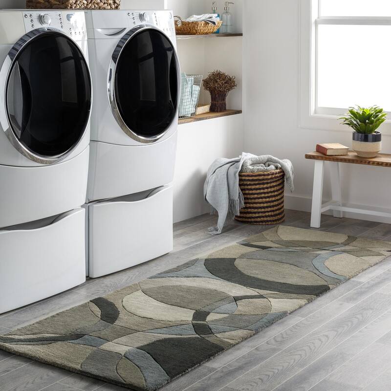 Livabliss Forum Mid-Century Geometric Hand Tufted Area Rug - Grey - 2' 6" x 8'