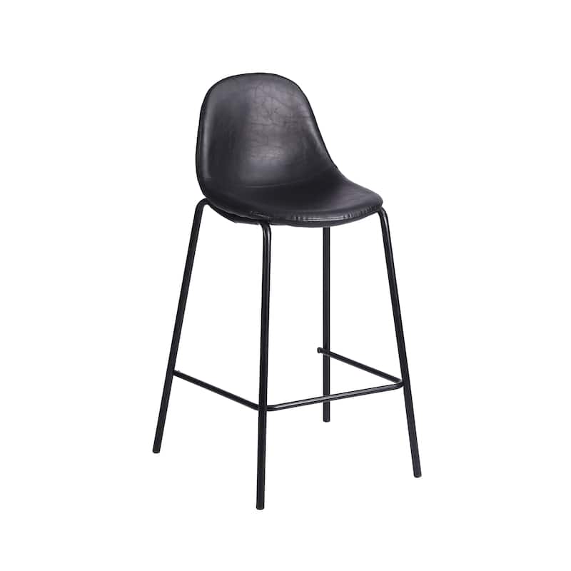 Porthos Home Tave Counter Stools Set Of 2, PU Leather Upholstery, Iron Legs