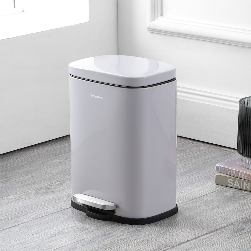 happimess 13-Gallon Trash Can with Soft-Close Lid and FREE Mini Trash Can