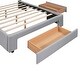 preview thumbnail 15 of 15, Full Size Upholstered Platform Bed with Headboard,Storage Drawers in Footboard