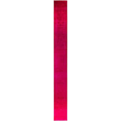 Overdyed One-of-a-Kind Hand-Knotted Area Rug - Pink - 2' 6" x 23' 10"