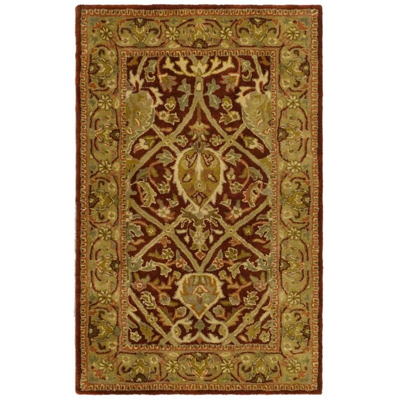 SAFAVIEH Handmade Persian Legend Pietra Traditional Oriental Wool Rug - 2'6" x 4' - Red/Gold