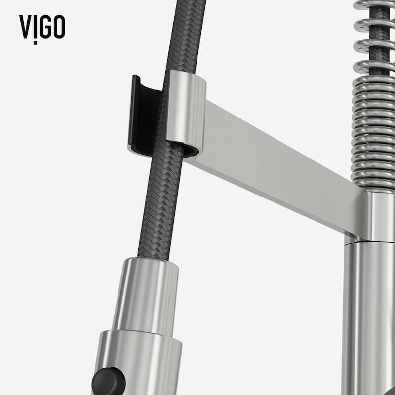 VIGO Edison Pro 20" H Single Handle Pull-Down Sprayer Kitchen Faucet