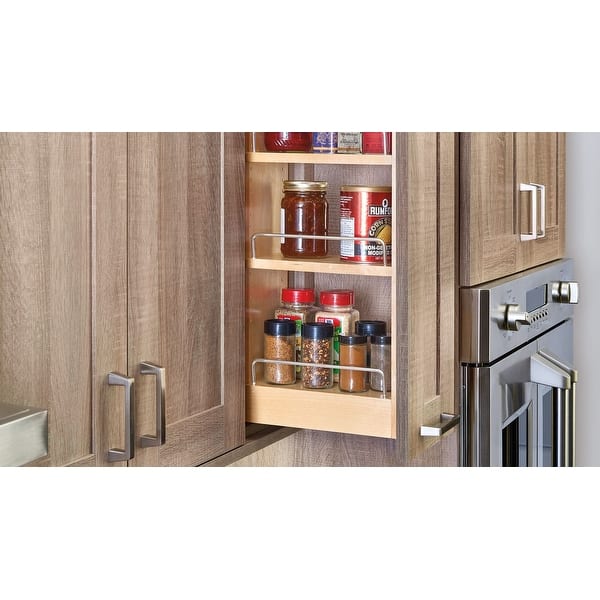 RevAShelf 8 in Wood Pull Out Wall Organizer w/Soft Close On Sale