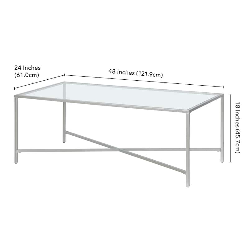 Henley 48'' Wide Rectangular Coffee Table with Glass Top