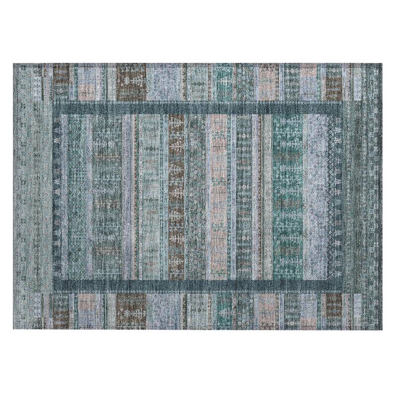 Machine Washable Indoor/Outdoor Global Kilim Chantille Rug