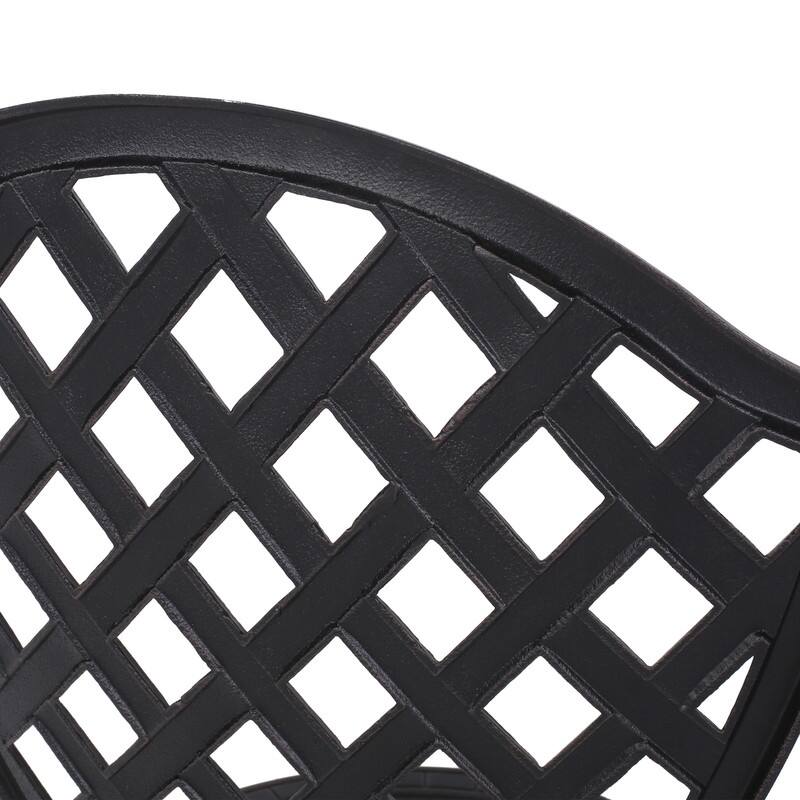 3-Piece Metal Bistro Set - Curved Cast Aluminum Outdoor Table and Chairs