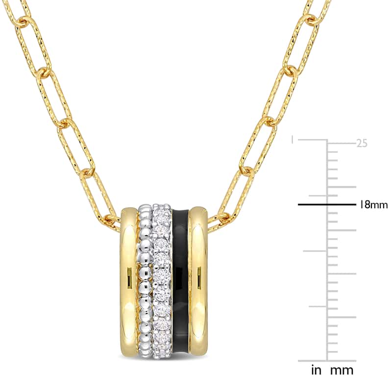 Miadora Created White Sapphire Fashion Pendant With Chain White Yellow Silver