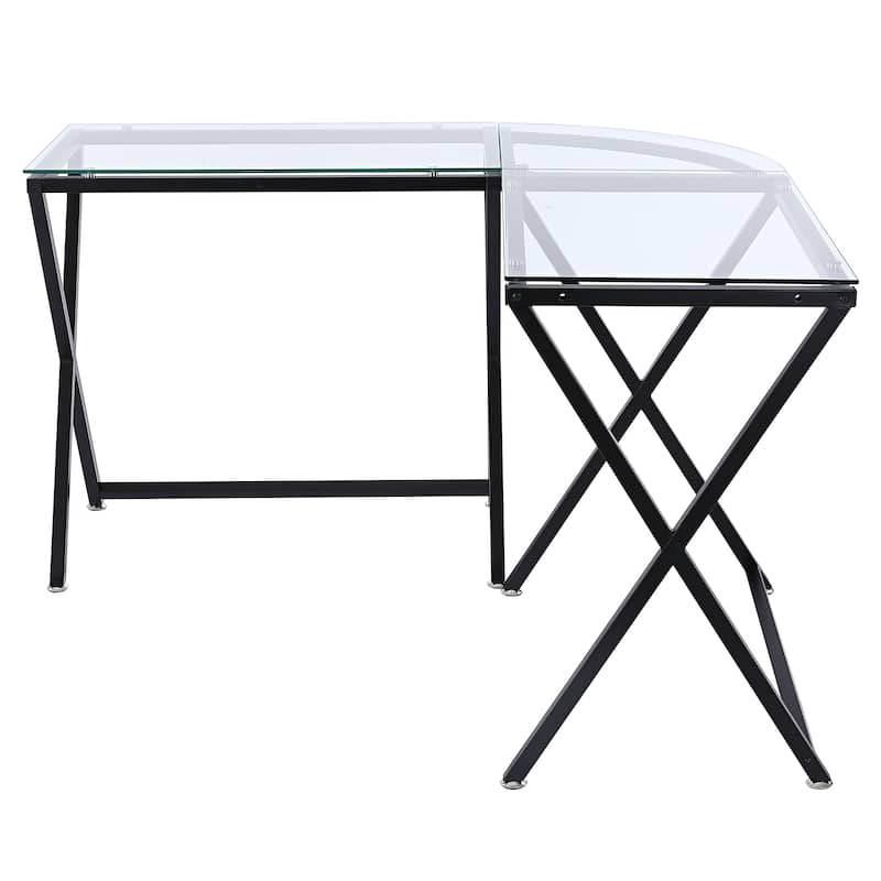 Ledel Lshape Tempered Glass Computer Desk Gaming Corner Desk On Sale Bed Bath & Beyond