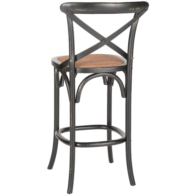 SAFAVIEH Reggie 30-inch x-Back Antique White Bar Stool - 19.7" W x 21.3" L x 44.1" H - 20Wx21Dx44H