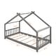 preview thumbnail 4 of 52, Wood Low House Bed with Headboard and Footboard, Montessori Platform Bed Frame for Boys Girls, No Box Spring Needed