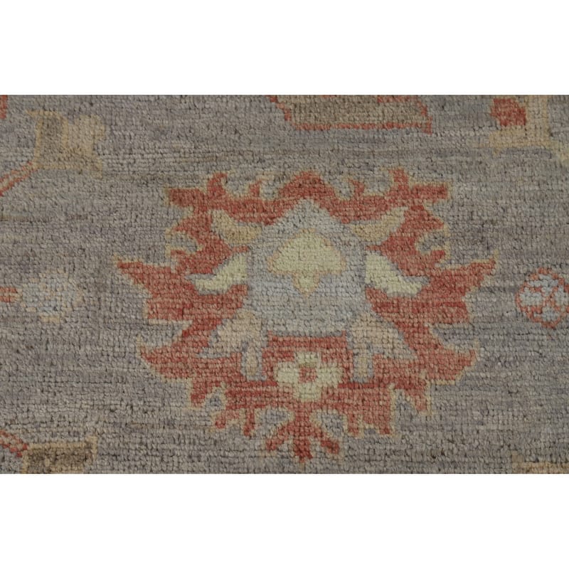 Hand Knotted Oriental 100% Wool Carpet Transitional All-Over Greys & Charcoal Oushak Area Rug - 11' 9'' X 8' 8''