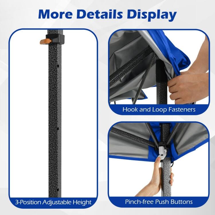 Oxford Fabric Metal Pop Up Canopy Tent with Bag and Adjustable Height