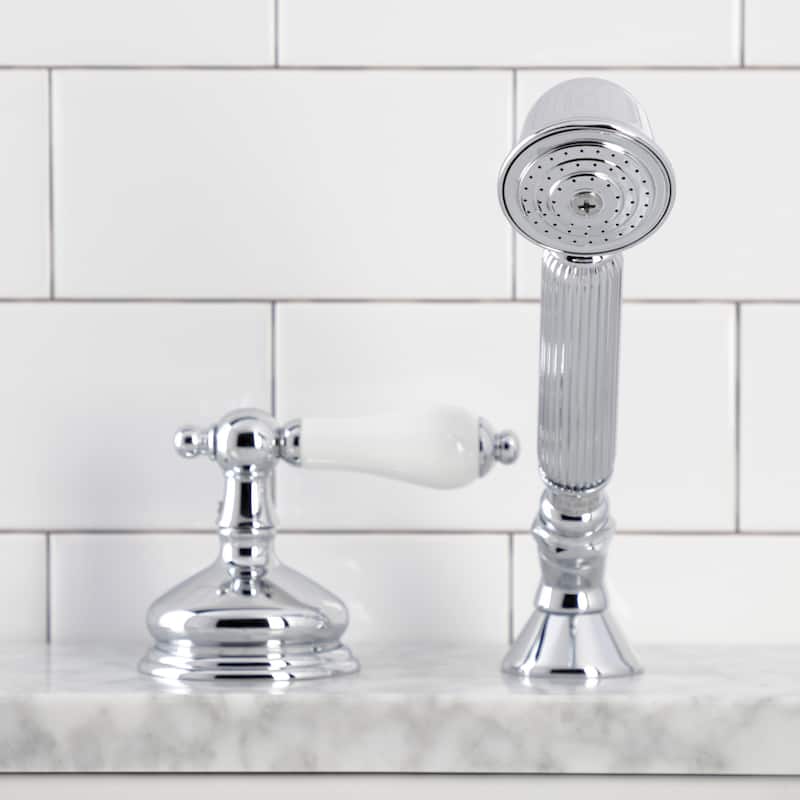 Kingston Brass Deck Mount Hand Shower with Diverter for Roman Tub Faucet