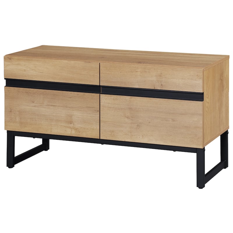 WAMPAT Modern TV Stand Entertainment Center TV Console with Storage Cabinets