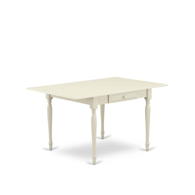 East West Furniture Dining Set Consists of a Rectangle Kitchen Table and Chairs, Linen White (Pieces Options)