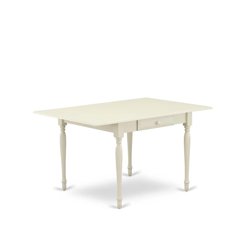 East West Furniture Dining Table Set Includes a Rectangle Dinette Table and Parson Chairs, Linen White (Pieces Options) - MZDA5-LWH-12
