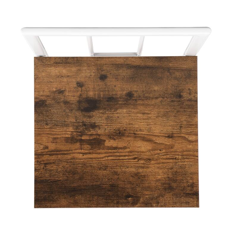 Roomfitters Modern 7-Piece Dining Table Set, 55" Faux Marble Kitchen Table with 6 Space-Saving Metal Chairs for 6