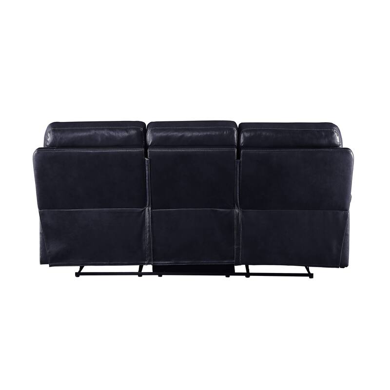 Graton Navy Horizontal Tufted with Nailhead Trim Recliner
