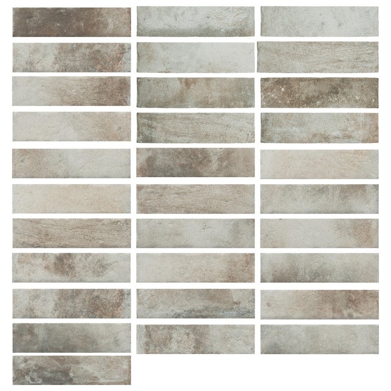 Merola Tile Americana Boston Brick Downtown 2-1/2" x 10" Porcelain Floor and Wall Tile