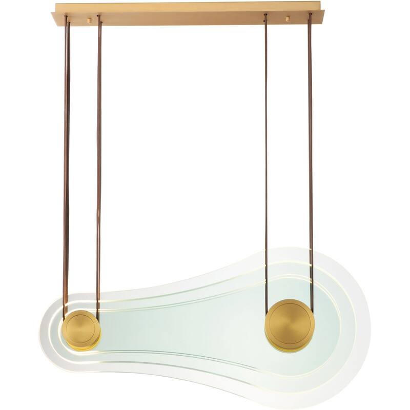 Studio M SM24402 Stratum 32" Wide LED Abstract Linear Pendant by Nina - Natural Aged Brass