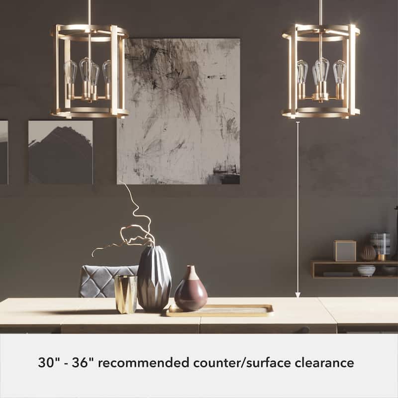 Hunter Astwood 16" 4-Light Round Chandelier, Dining Room Table, Kitchen Island, Cage, Transitional, Art-Deco