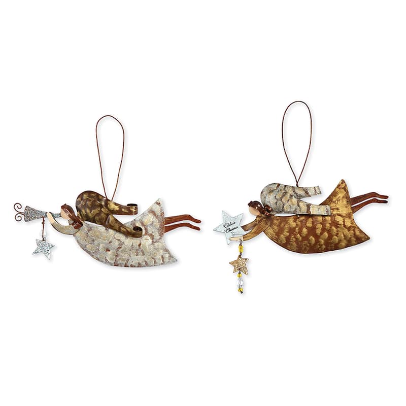 Christmas Flying Angel Ornaments, Set of 2