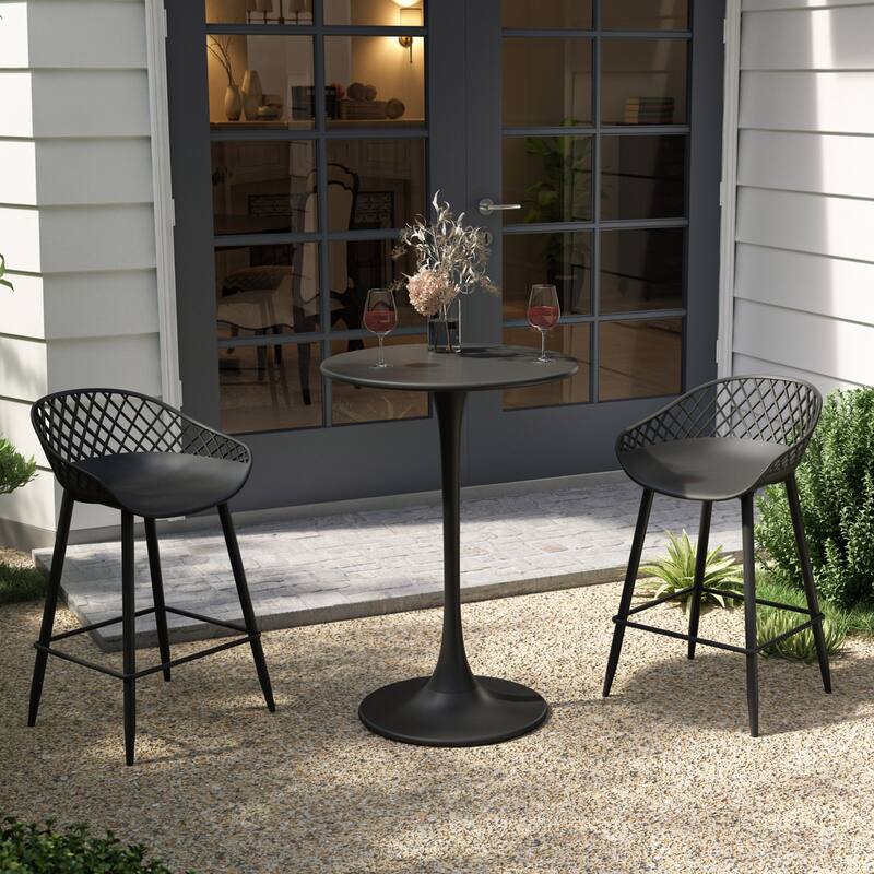 Kurv 3-Piece Counter Height Bistro Set, Weather Resistant, Indoor/Outdoor
