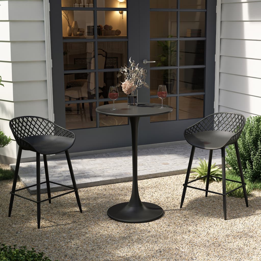 Kurv 3-Piece Counter Height Bistro Set, Weather Resistant, Indoor/Outdoor