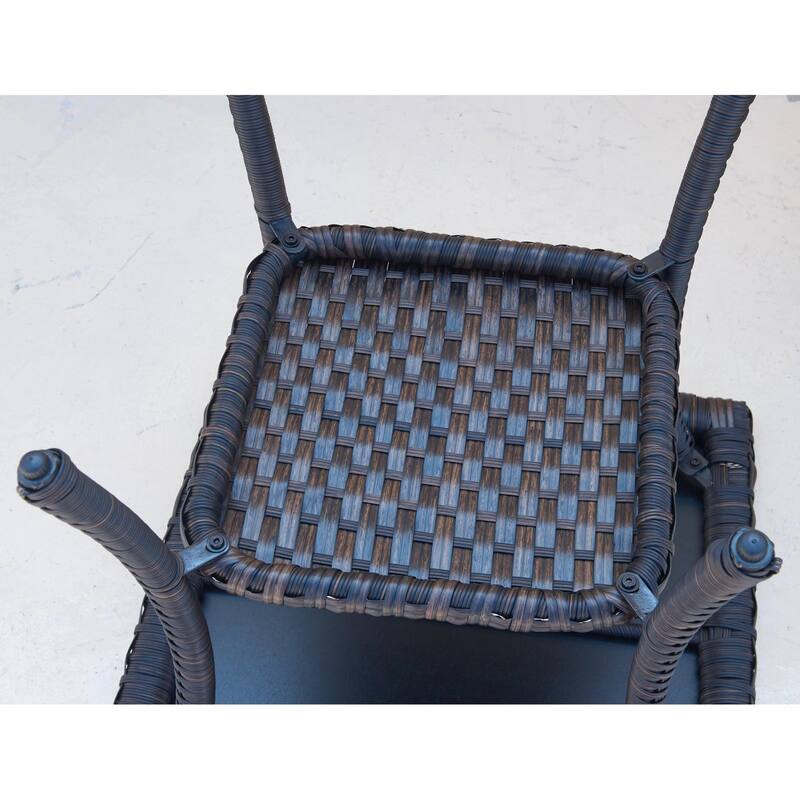 Pocassy Outdoor Wicker Side Table, Patio Rattan End Table