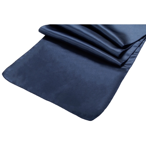 Satin Table Runner Approx. 14"x108" - Navy Blue, 1 Piece