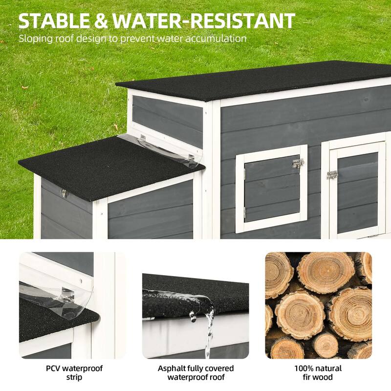 Outdoor Wooden Chicken Coop Hen House with Nesting Box and Run Poultry Cage