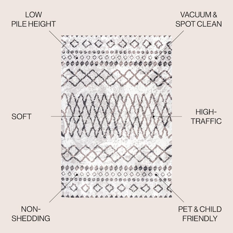 JONATHAN Y Amanar Moroccan Diamond Area Rug