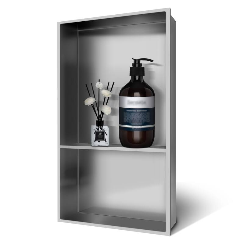 WIZ 12.8-inch W x 18.8-inch H x 4-inch D Stainless Steel Shower Niche
