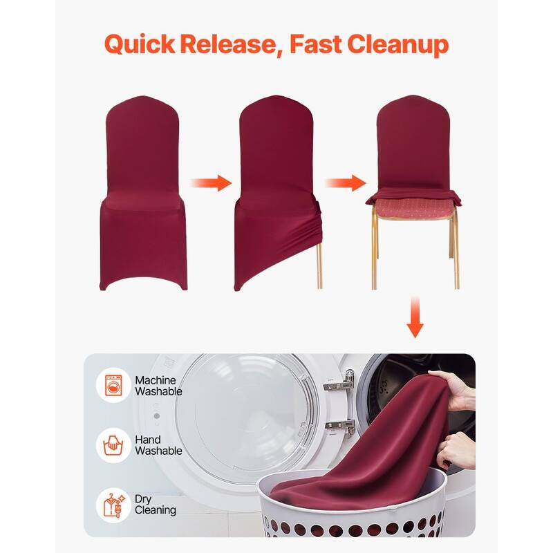 50-Pack Polyester Spandex Stretch Chair Covers Wrinkle Resistant and Elastic Fit for Dining Chairs - 20.08” x 17.72” x 37.4”