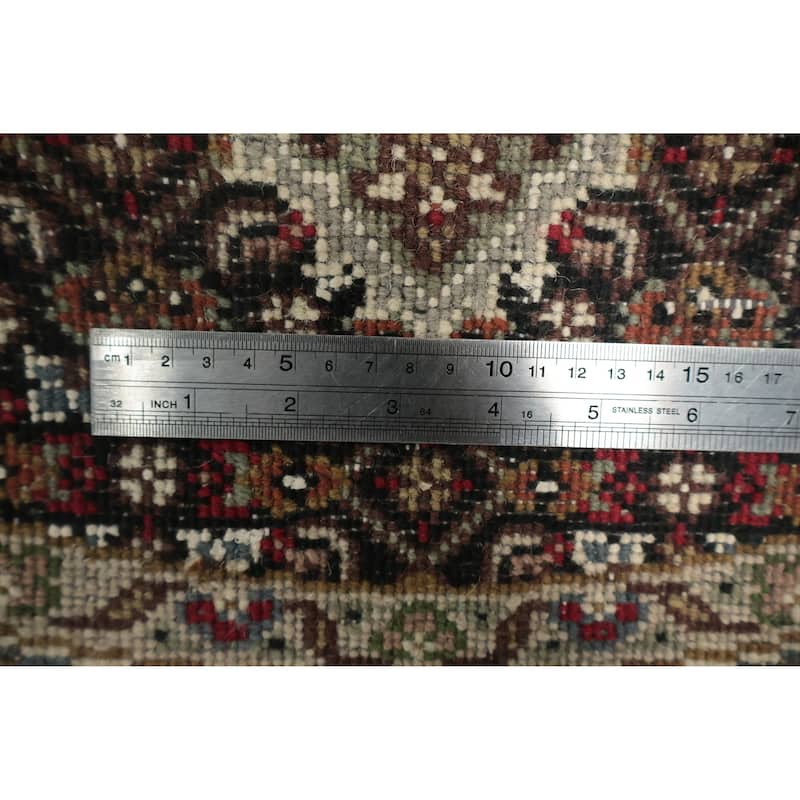 Hand Knotted Oriental 100% Wool Carpet Traditional Floral Black Agra Area Rug - 3' 5'' X 3' 5''