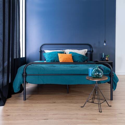 Homy Casa Industrial Style Iron Metal Standard Bed Frame