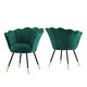 preview thumbnail 17 of 35, Angela Black and Gold Metal Leg Velvet Seashell Accent Chair (Set of 2) by iNSPIRE Q Bold Dark Green