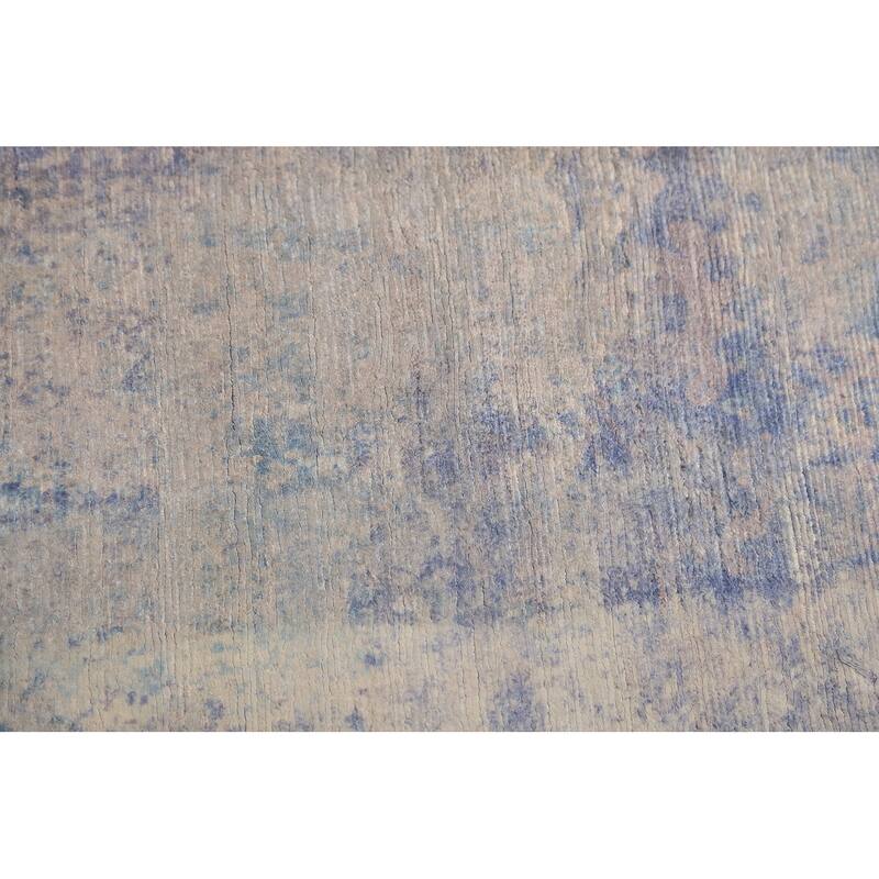 Abstract Indian Rug Hand-Knotted Multi-Color Wool Carpet - 8'11"x 11'11"