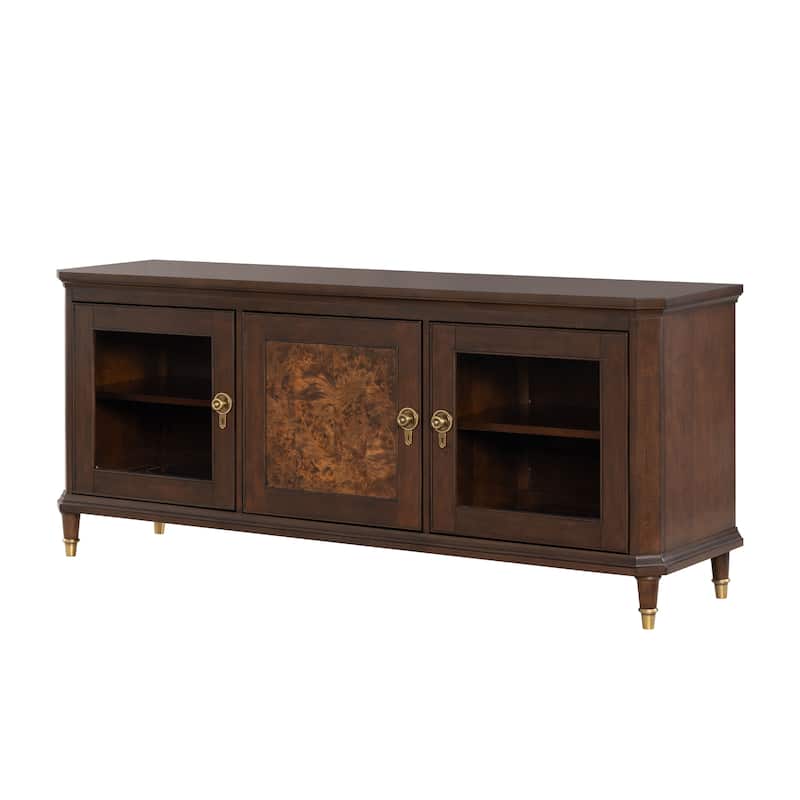 Furniture of America Prylen Modern Dark Cherry 70-inch TV Stand with 6 Shelves