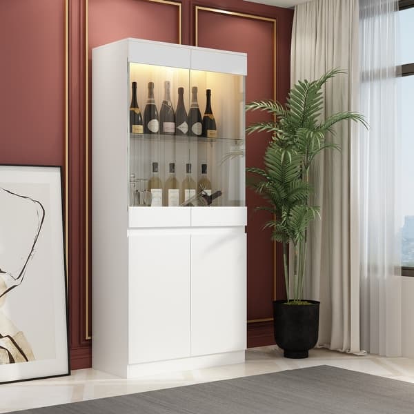 Modular glass display cabinets, storage Cabinets with 3-colors