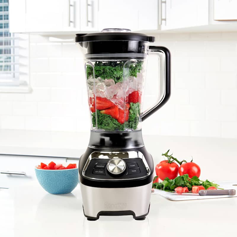 Kenmore 64 oz Stand Blender, 1200W, Smoothie, Ice Crush, Self-Clean Modes, Variable Speed, Black - Black