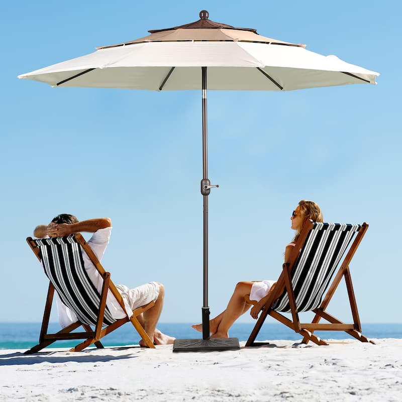 Aoodor Patio Umbrella 10 ft. for Dining Table Outdoor Market Yard Use 3 Tier Ventilation (Umbrella only)