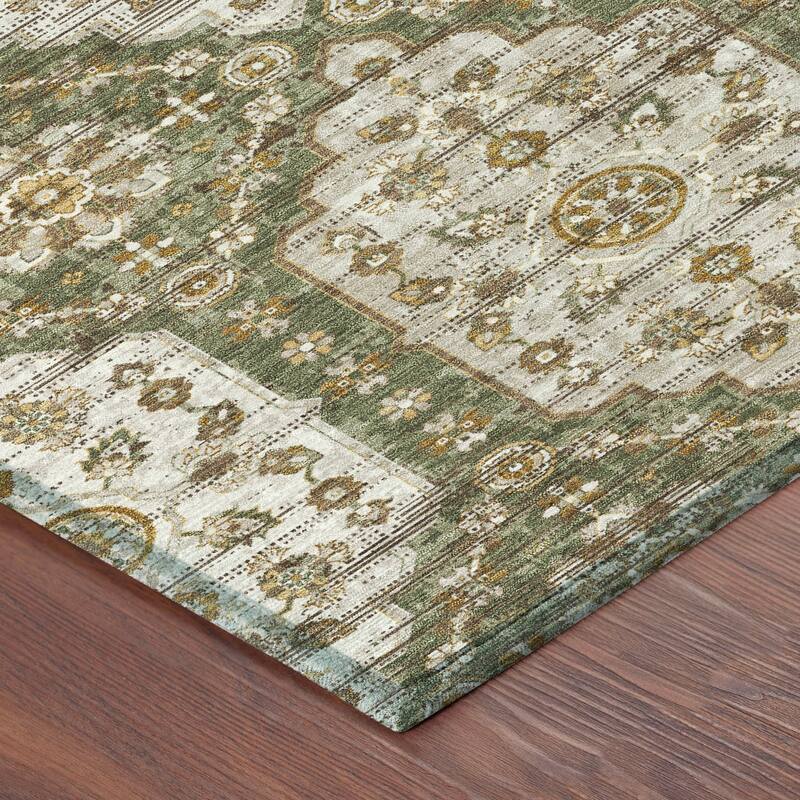 Machine Washable Indoor/ Outdoor Traditional Kiowa Chantille Rug